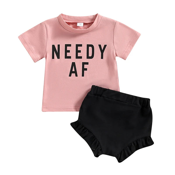 Needy AF T-Shirts + Shorts Set