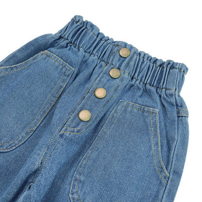 High-Waisted Toddler Denim Jeans with Elastic Waistband