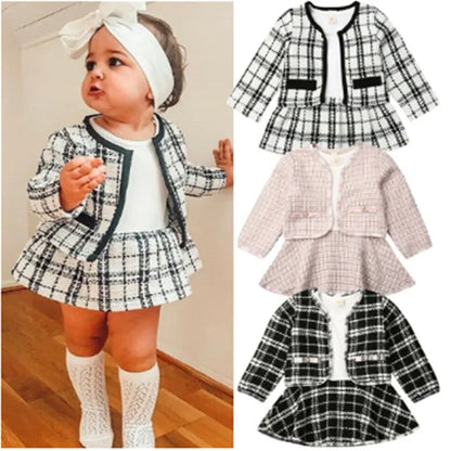 Plaid Jacket + Dress Set