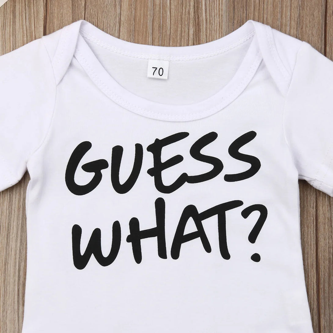 Playful “Guess What?” Baby Onesie