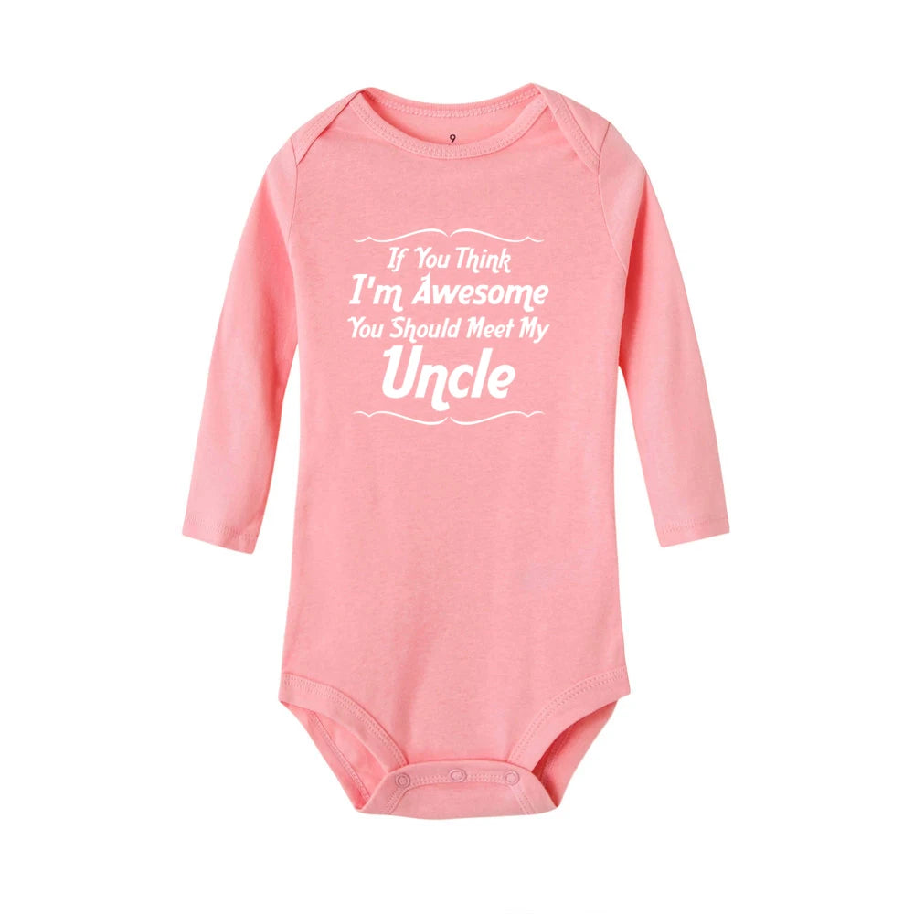 If You Think I’m Awesome, You Should Meet My Uncle Onesie in Pink