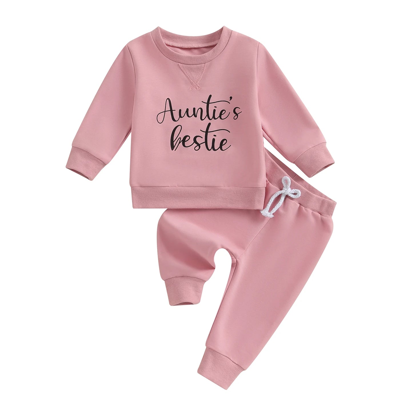 Auntie Bestie Set Of Pants + Crewneck - Kidstors