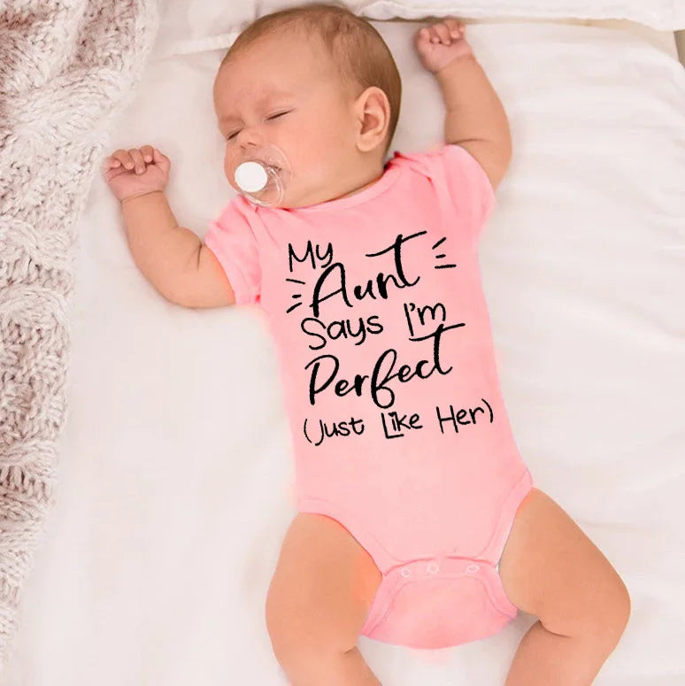 My Aunt Says I’m Perfect Onesie in Pink