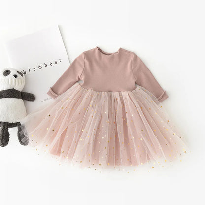 Starry Knit & Tulle Dress - Kidstors