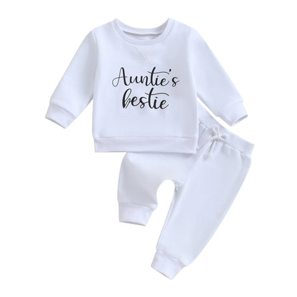 Auntie Bestie Set Of Pants + Crewneck - Kidstors