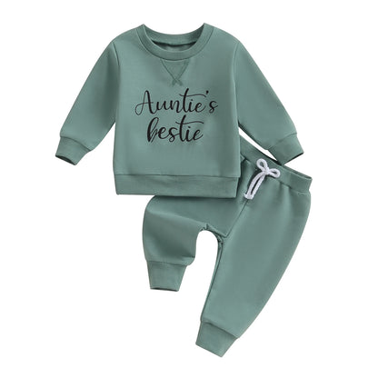 Auntie Bestie Set Of Pants + Crewneck - Kidstors