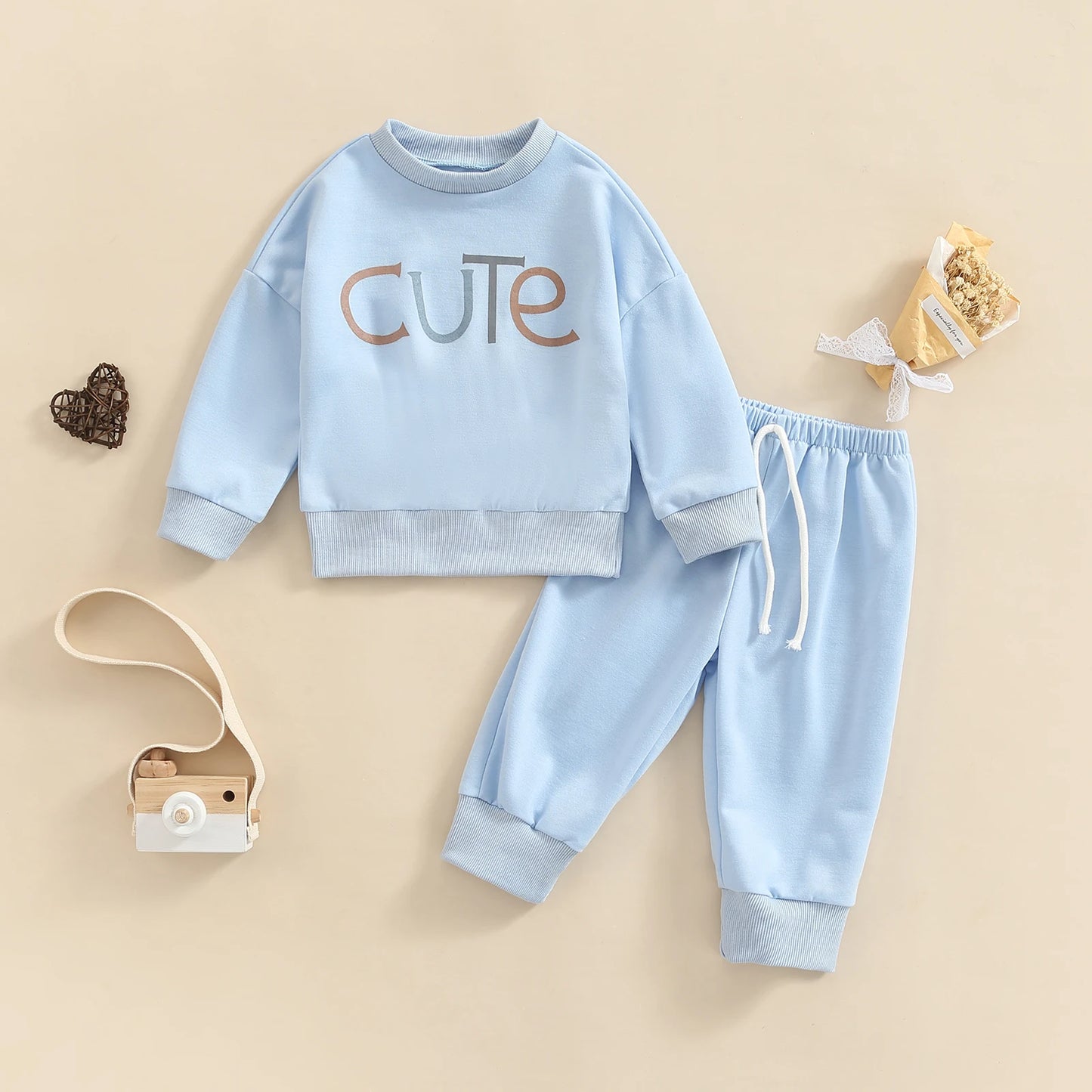 Cute Crewneck + Pants Set