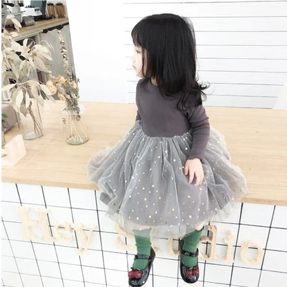 Starry Knit & Tulle Dress - Kidstors