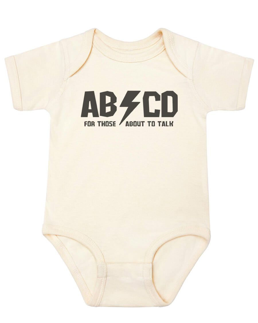 ABCD For Those about to talk onesie - Kidstors